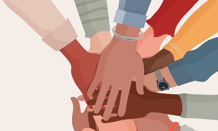 image of ethnically diverse hands