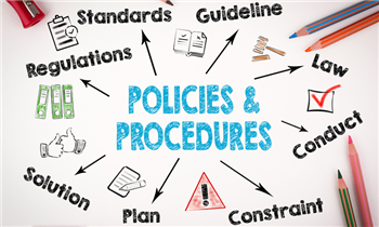 a graphic image which says policies & procedures